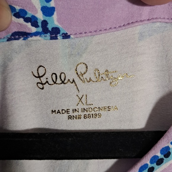 Lilly Pulitzer Slathouse Jungle Sophiletta‎ UPF50+ Dress Purple Iris XL Elephant - Picture 8 of 11